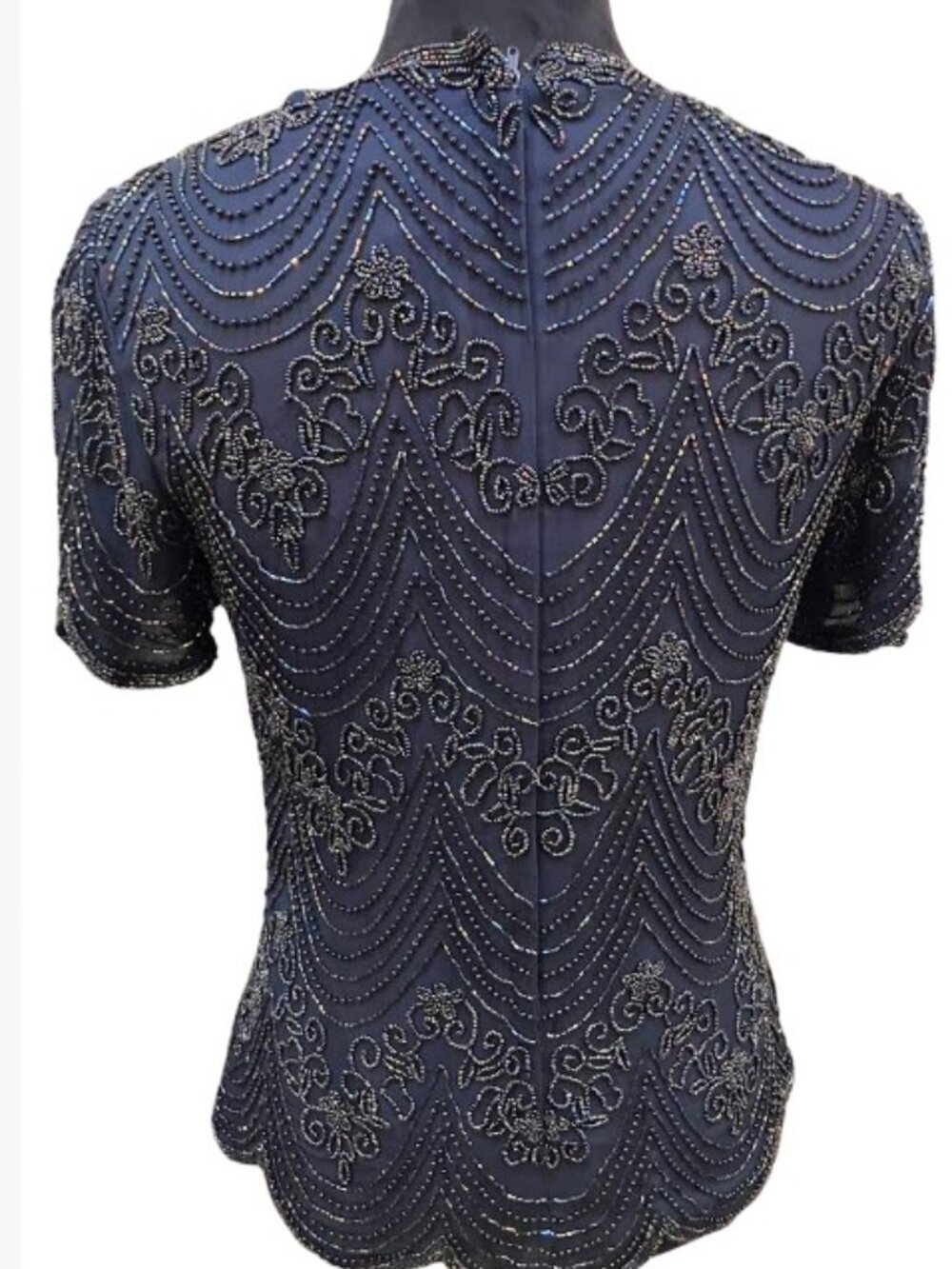 Adrianna Papell Boutique Vintage Beaded Silk Evening Blouse  Size 6  Like New - Picture 6 of 10